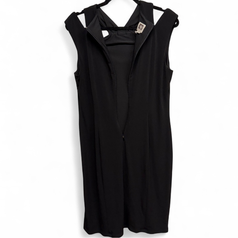 ***Anne Klein Black Midi Dress with Gold Accents - Picture 5 of 8